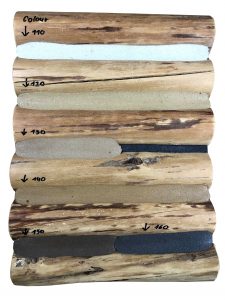 wzornik kolorów woodchink na drewnie